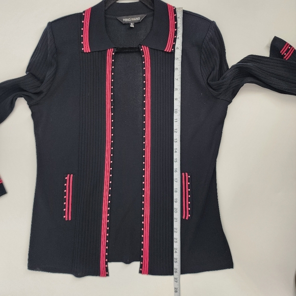 Ming Wang Open Front Cardigan Shoulder Pads Small - Picture 7 of 11
